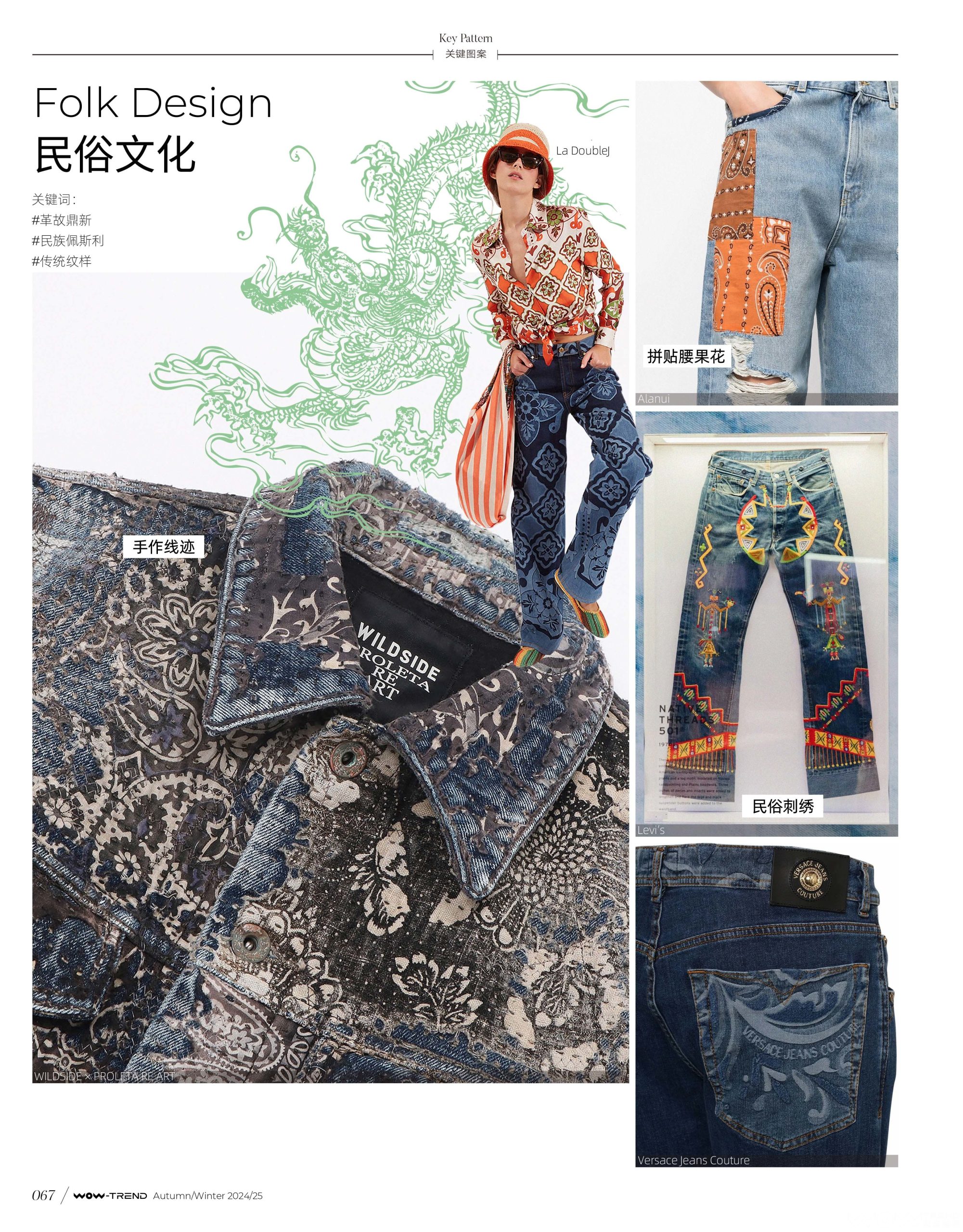 2024-25秋冬牛仔趋势-关键细节 – 图案